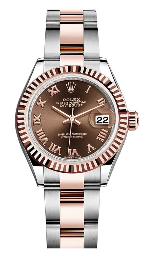 rolex lady datejust 28mm everose fluted two-tone|lady datejust diamonds.